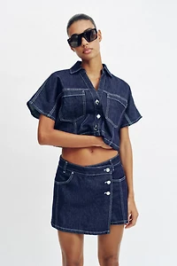 JUPE-PANTALON Z1975 EN JEAN CROISÉE
