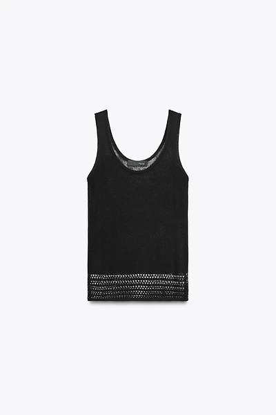 POINTELLE KNIT CROP TOP