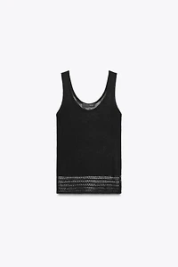 TOP EN MAILLE BAS POINTELLE