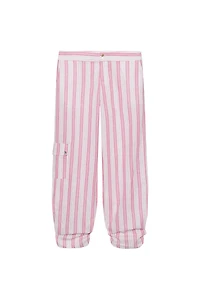STRIPED RUCHED PANTS