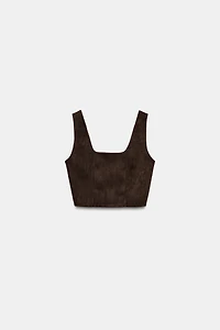 FAUX SUEDE CROP TOP