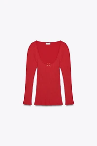 SEAMLESS RIB BOW TOP