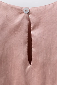 SHINY BALLOON SLEEVE DRESS