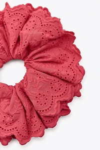 EMBROIDERED COTTON MAXI SCRUNCHIE