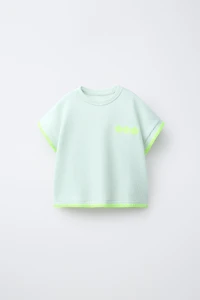 FLUORESCENT CONTRAST WAFFLE SHIRT
