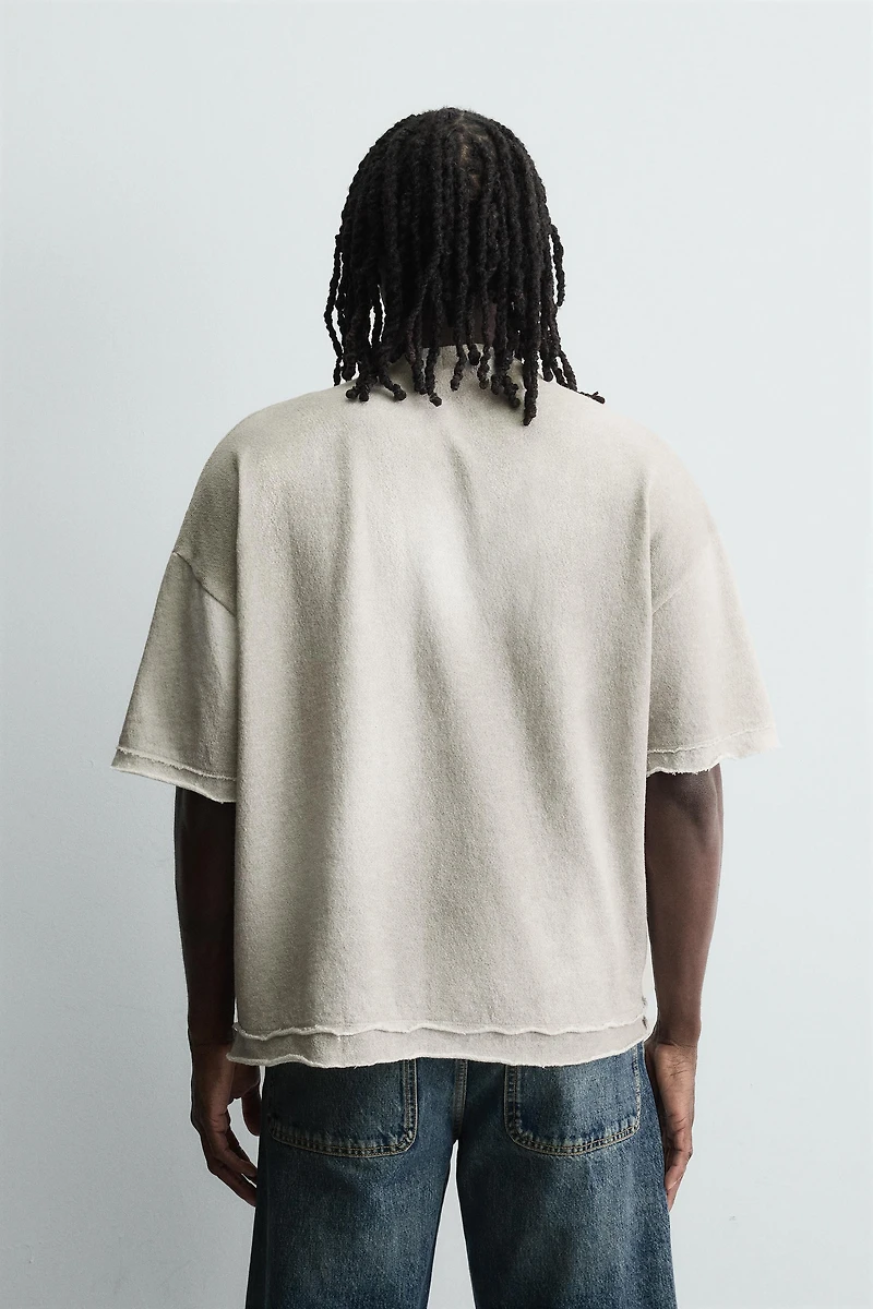 SPRAY PRINT KNIT T-SHIRT