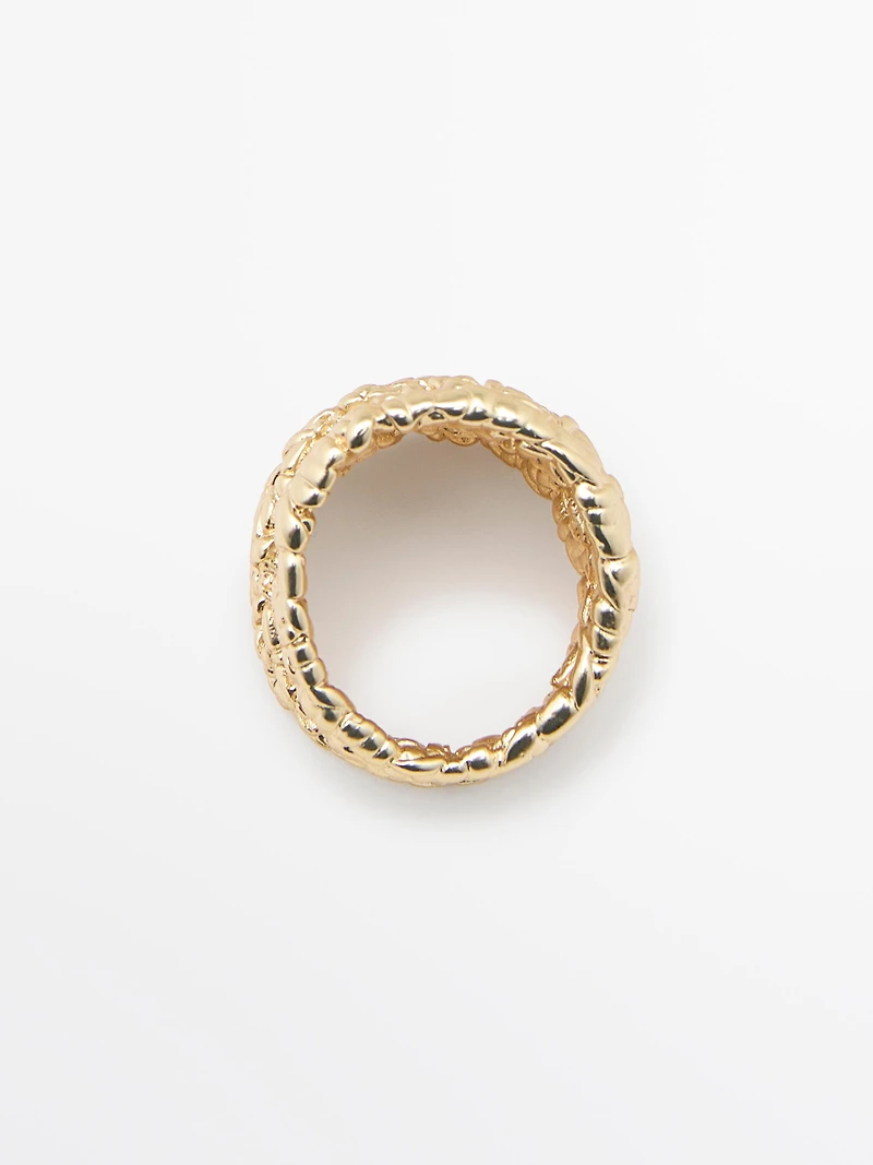 Bague texturée tressée