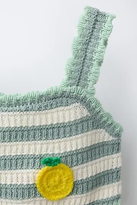 1-6 YEARS/ FRUIT CROCHET KNIT TOP AND SHORTS SET