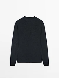 Denim-effect knit sweater