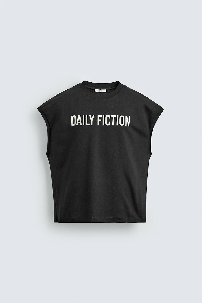 RELAXED FIT TEXT TANK TOP