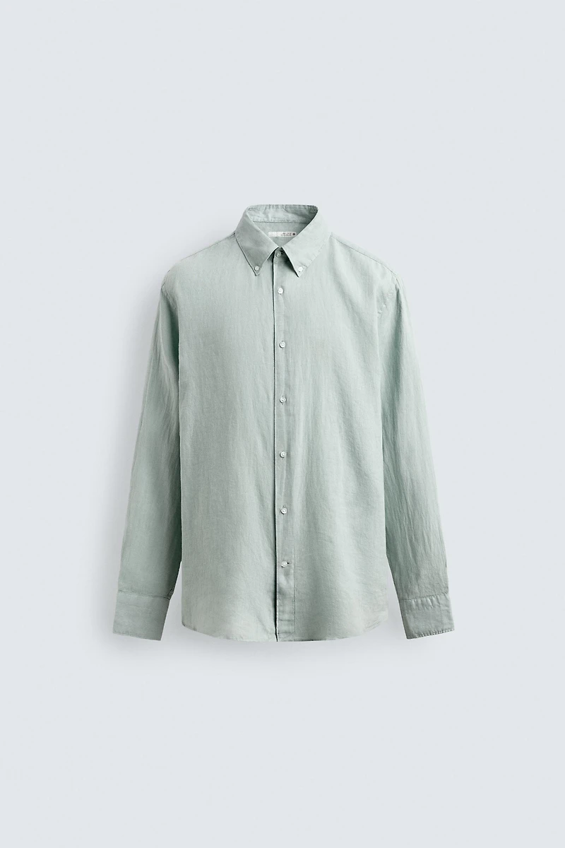 REGULAR FIT 100% LINEN SHIRT
