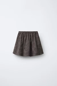 SOFT EMBROIDERED FLORAL SKORT