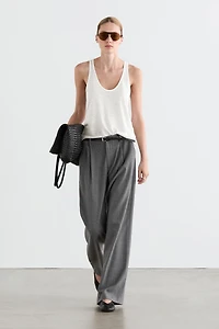 Pinstripe wide-leg trousers