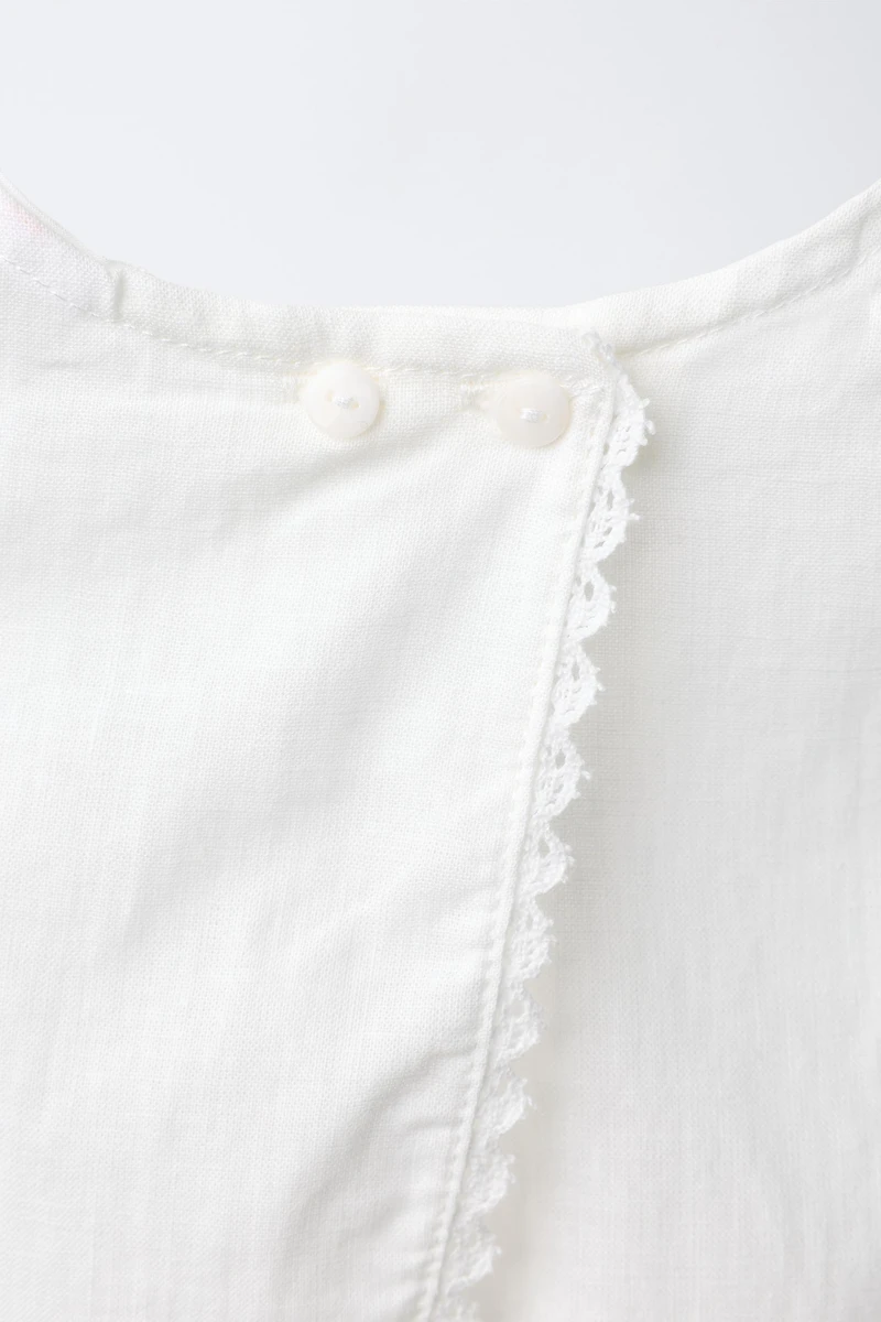 LINEN AND COTTON LACE BLOUSE BLOOMER SET