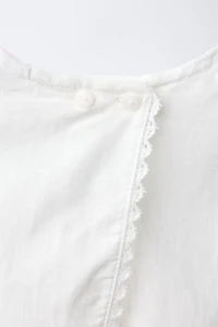 LINEN AND COTTON LACE BLOUSE BLOOMER SET