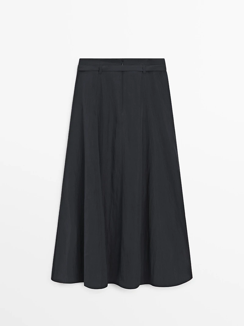 Long skirt with belt detail