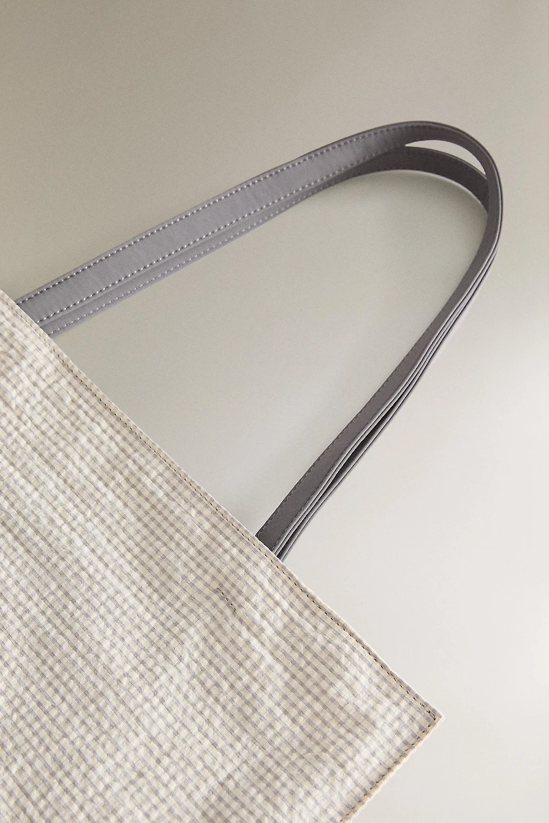 SAC CABAS EN TISSU RÉVERSIBLE VICHY