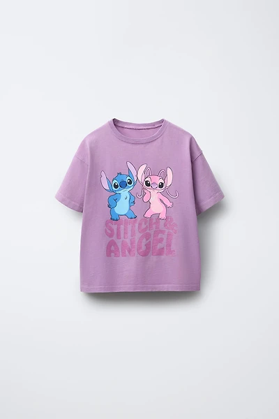 T-SHIRT IMPRIMÉ BRILLANT STITCH & ANGEL © DISNEY
