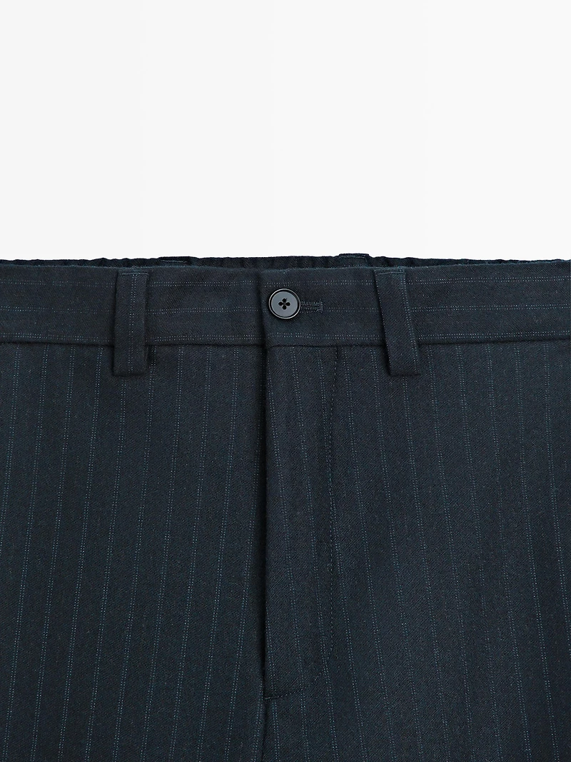 Flannel trousers with double stripe