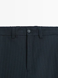 Flannel trousers with double stripe