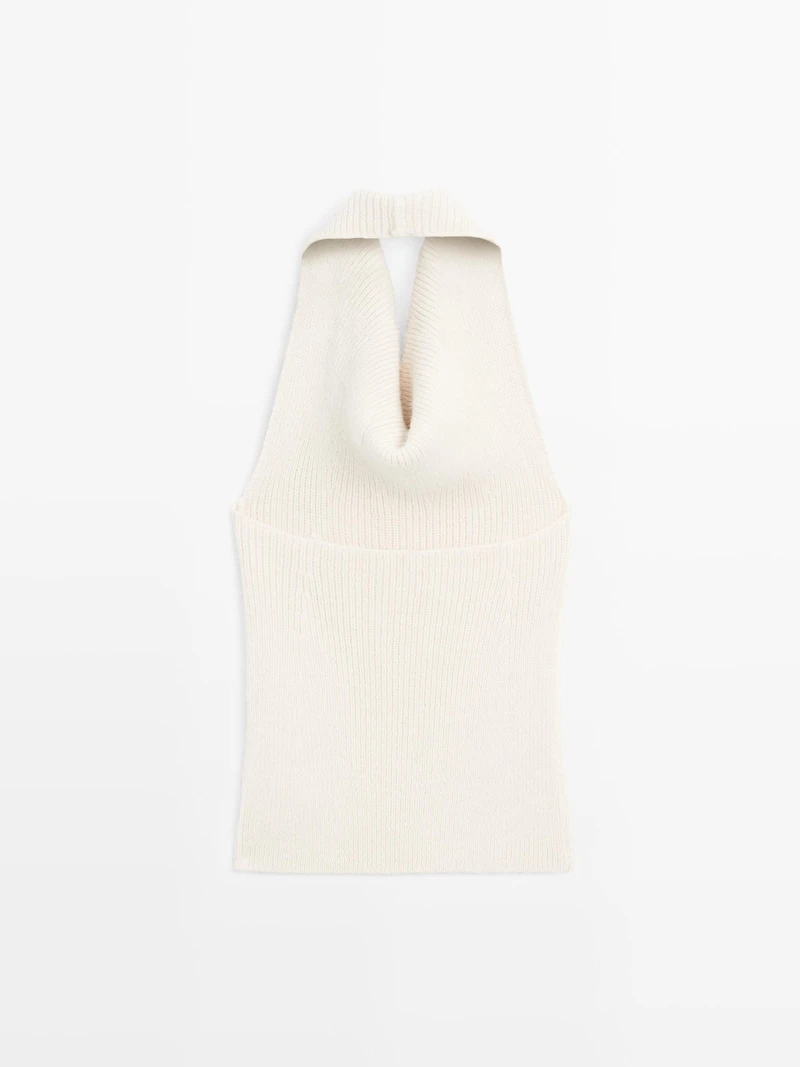 Knit alpaca and silk halter top - LIMITED