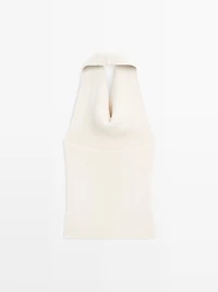 Knit alpaca and silk halter top - LIMITED
