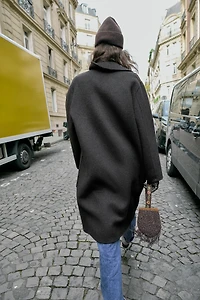 LONG DOUBLE-BREASTED WOOL COAT