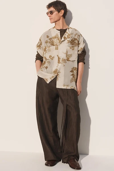 WIDE FIT BELTED PANTS