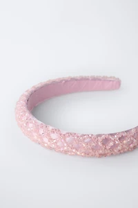 SATIN BEADED HEADBAND