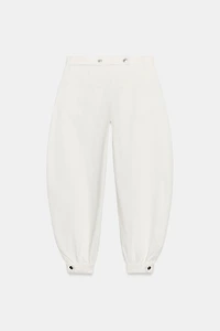 TRF MID-RISE BALLOON JEANS WITH BUTTON TABS