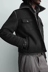 DOUBLE FACED FAUX SUEDE JACKET