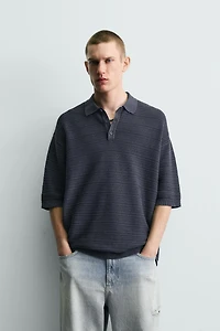 RELAXED FIT WASHED KNIT POLO