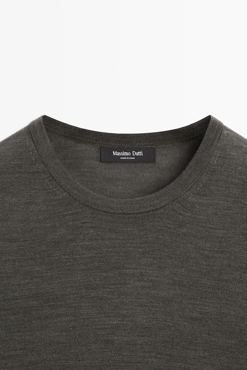 Wool blend knit T-shirt