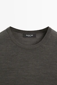 Wool blend knit T-shirt