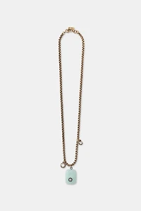 METALLIC STONE AND RHINESTONE NECKLACE