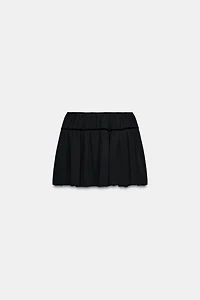 VELVET BOW GEORGETTE MINI SKIRT