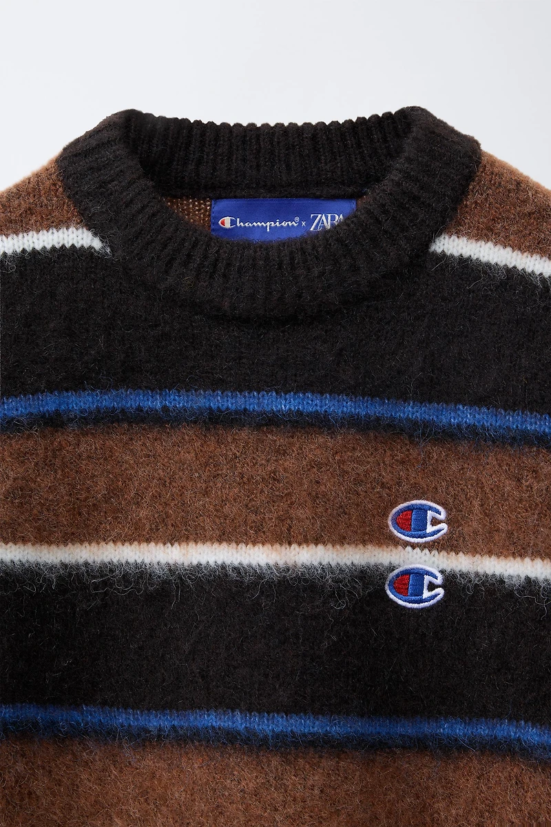 CHAMPION ® X ZARA STRIPED KNIT SWEATER