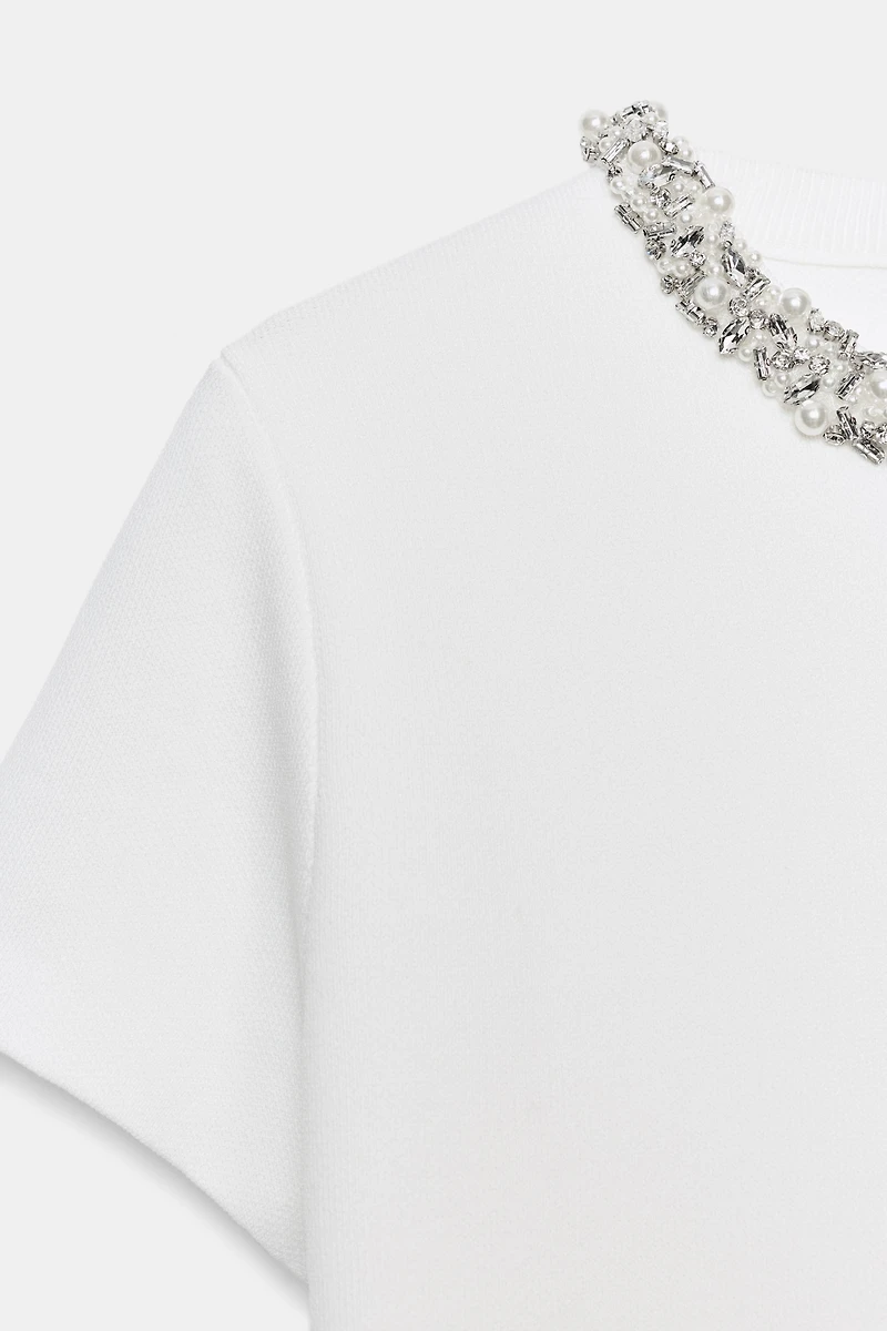 JEWEL BEAD KNIT TOP