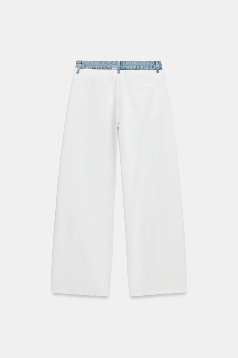 TRF STRAIGHT DOUBLE WAISTBAND MID-RISE JEANS