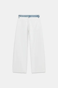 TRF STRAIGHT DOUBLE WAISTBAND MID-RISE JEANS