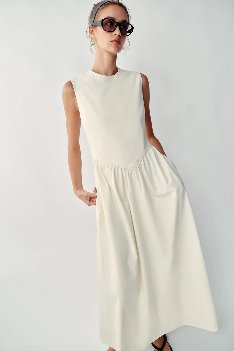 COMBINATION MIDI DRESS
