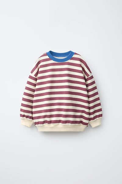 STRIPED PRINT SWEATSHIRT