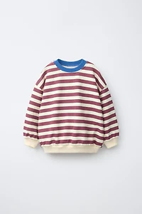 STRIPED PRINT SWEATSHIRT