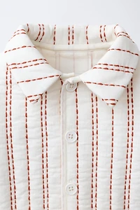 EMBROIDERED STRIPE PUFFER JACKET