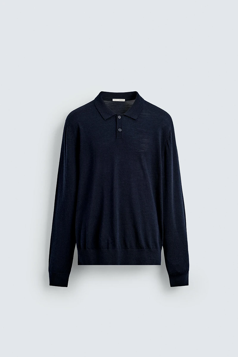 POLO EN MAILLE 100 % LAINE