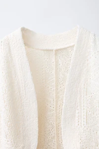 SHORT OPENWORK KNIT KAFTAN
