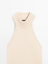 Textured knit halterneck top
