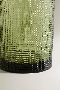 RAISED DESIGN GLASS PITCHER