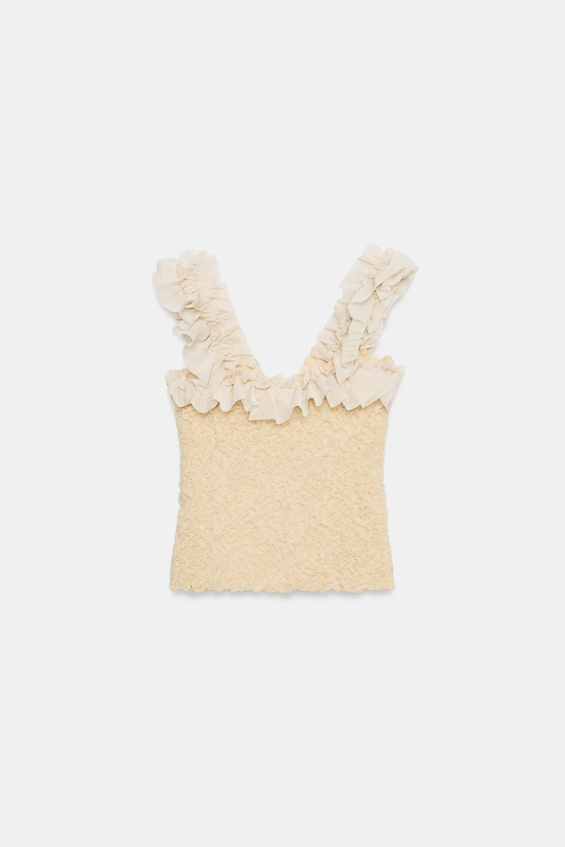 COMBINATION ROMANTIC KNIT TOP