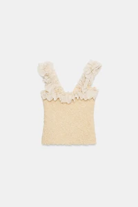 COMBINATION ROMANTIC KNIT TOP